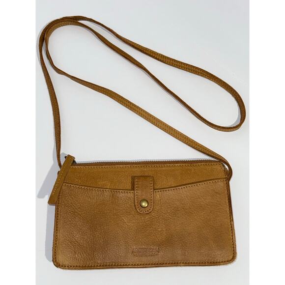 American Leather Co Small Cognac Brown Soft Leather Handbag Crossbody - Picture 4 of 9